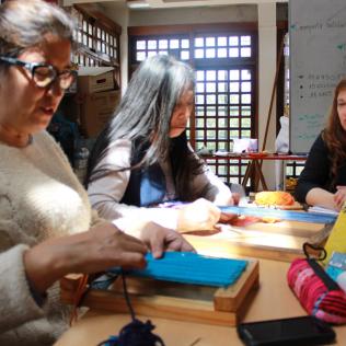 Tejido en telar de marco